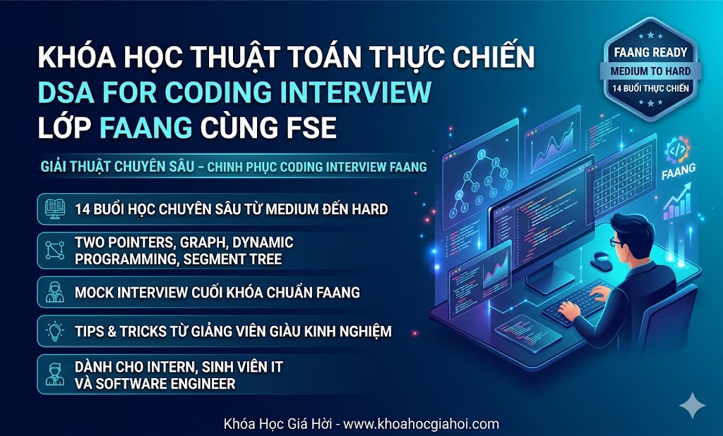 Khóa Học Thuật Toán Thực Chiến DSA For Coding Interview Lớp FAANG Cùng FSE