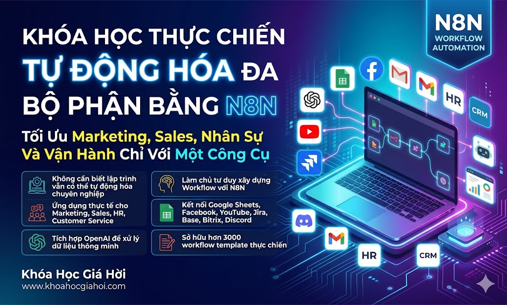 Khóa Học Thực Chiến Tự Động Hóa Đa Bộ Phận Bằng N8N