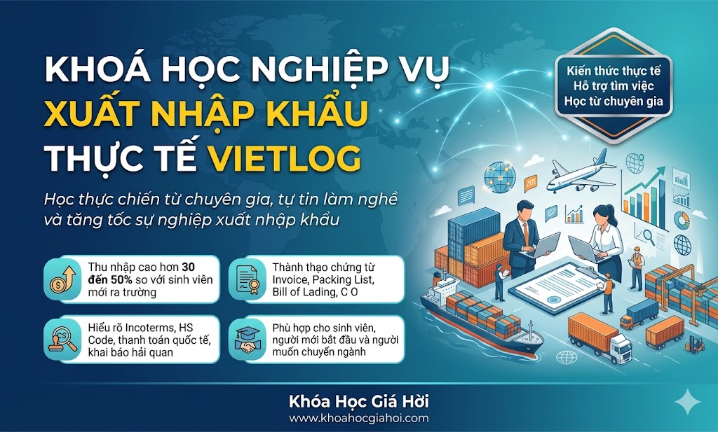 Khoá Học Nghiệp Vụ Xuất Nhập Khẩu Thực Tế Vietlog
