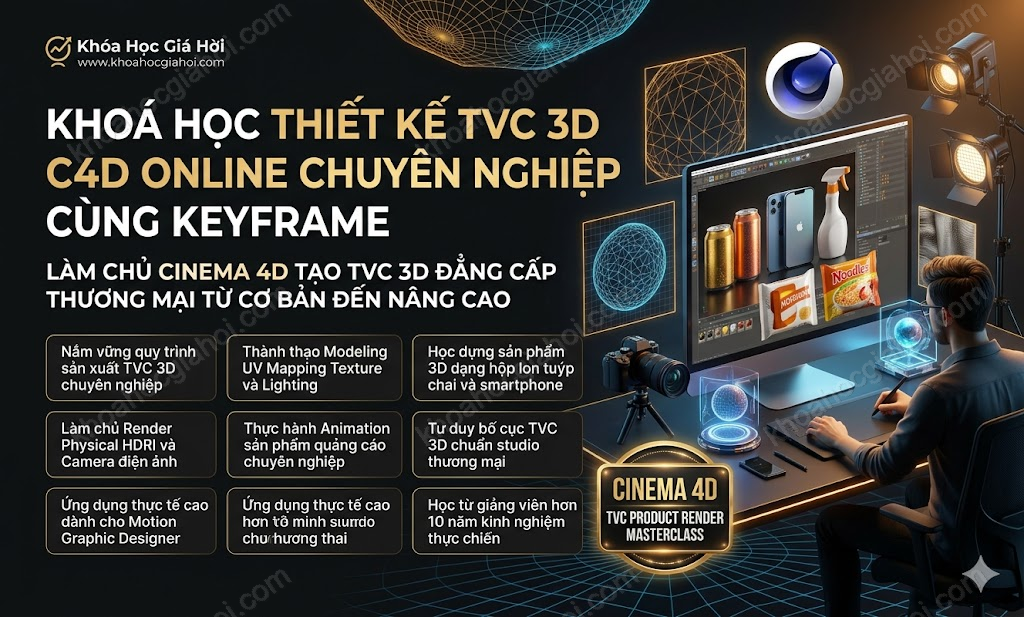 Khoá Học Thiết Kế Tvc 3D C4d Online Chuyên Nghiệp Cùng Keyframe