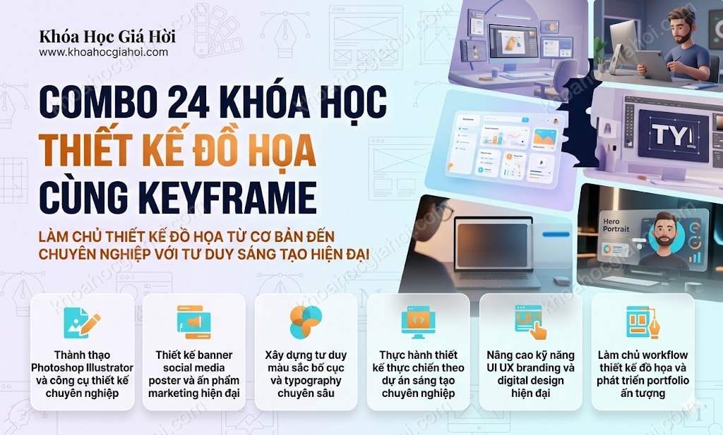 Combo 24 Khoá Học Thiết Kế Đồ Họa Cùng Keyframe