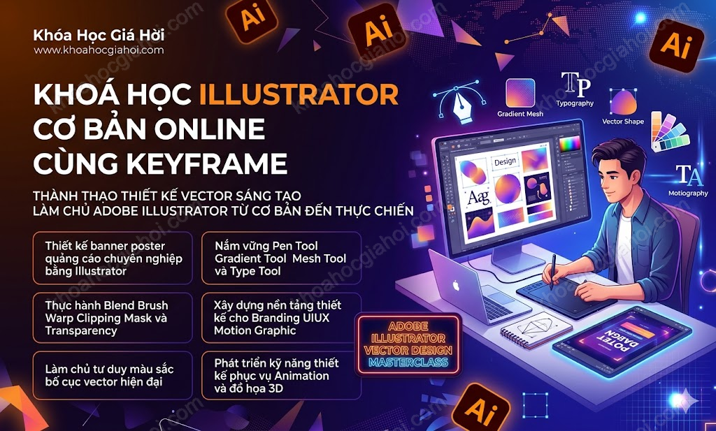 Khoá Học Illustrator Cơ Bản Online Cùng Keyframe