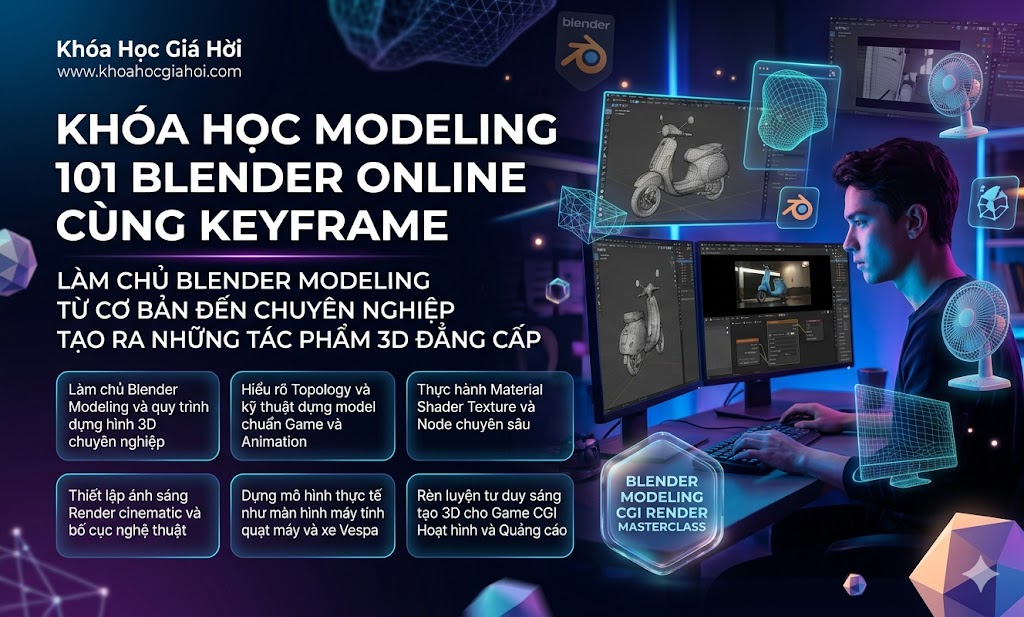 Khóa Học Modeling 101 Blender Online Cùng Keyframe