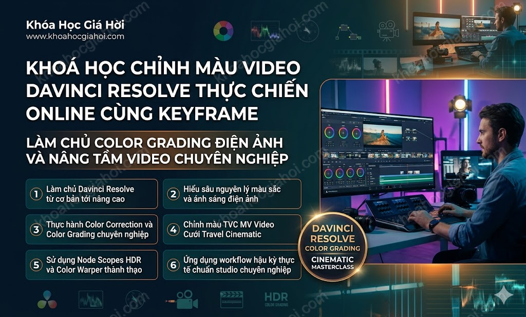 Khoá Học Chỉnh Màu Video Davinci Resolve Thực Chiến Online Cùng Keyframe