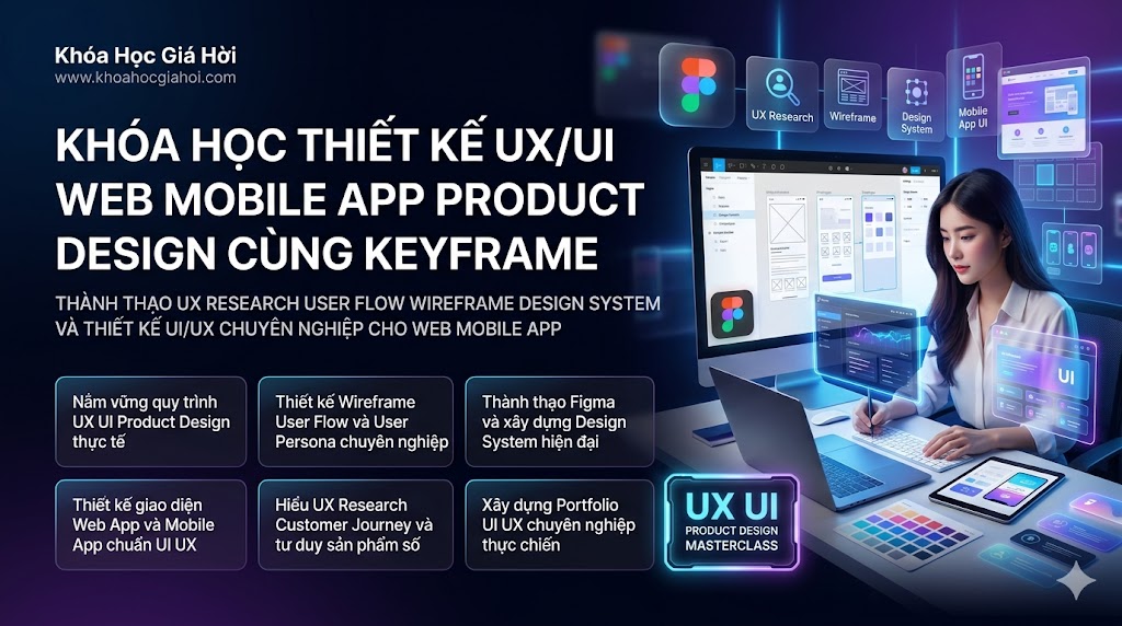 Khóa Học Thiết Kế UX/UI Web Mobile App Product Design Cùng Keyframe
