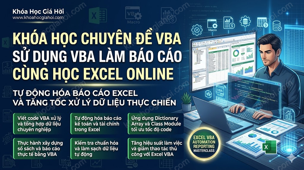 Khóa Học Chuyên Đề Vba Sử Dụng Vba Làm Báo Cáo Cùng Học Excel Online