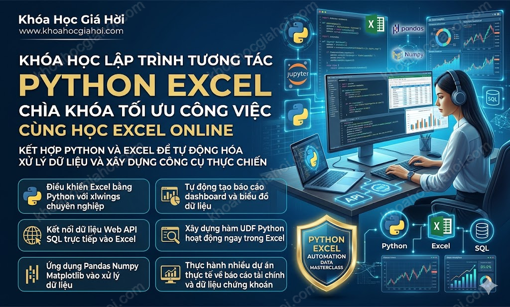 Khóa Học Lập Trình Tương Tác Python Excel Chìa Khóa Tối Ưu Công Việc Cùng Học Excel Online