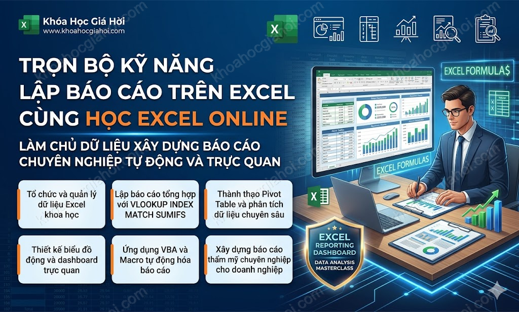 Trọn Bộ Kỹ Năng Lập Báo Cáo Trên Excel Cùng Học Excel Online