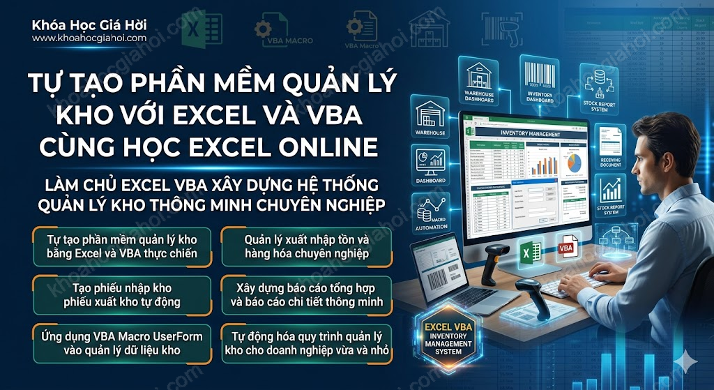 Tự Tạo Phần Mềm Quản Lý Kho Với Excel Và Vba Cùng Học Excel Online