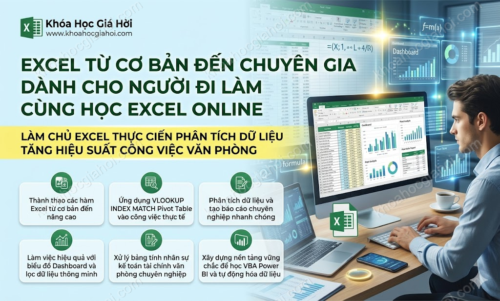 Excel Từ Cơ Bản Đến Chuyên Gia Dành Cho Người Đi Làm Cùng Học Excel Online