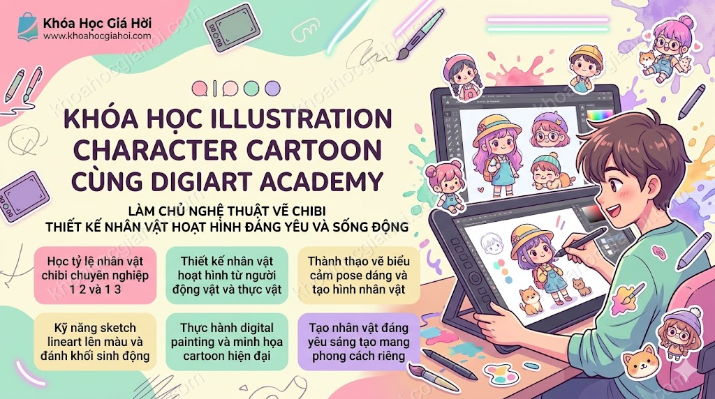 Khóa Học Illustration: Character Cartoon Cùng Digiart Academy