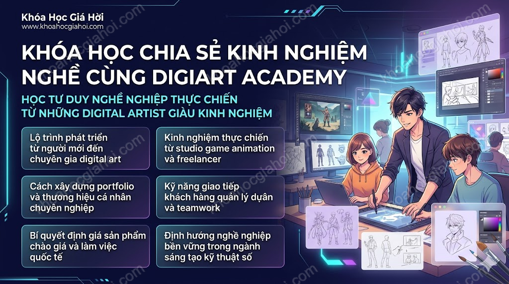 Khóa Học Chia Sẻ Kinh Nghiệm Nghề Cùng Digiart Academy