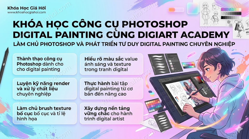 Khóa Học Công Cụ Photoshop - Digital Painting Cùng Digiart Academy