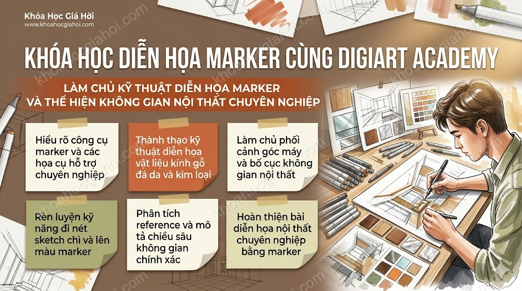 Khóa Học Diễn Họa Marker Cùng Digiart Academy
