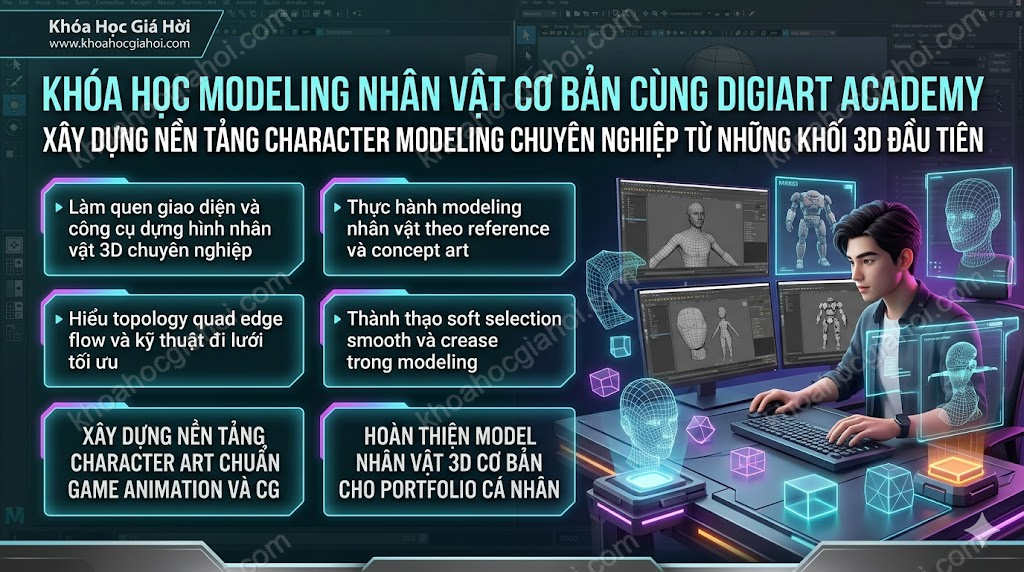 Khóa Học Modeling Nhân Vật Cơ Bản Cùng Digiart Academy