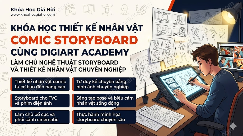 Khóa Học Thiết Kế Nhân Vật Comic Storyboard Cùng Digiart Academy