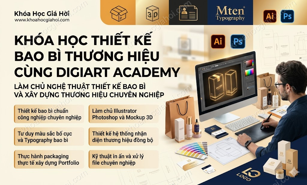 Khóa Học Thiết Kế Bao Bì Thương Hiệu Cùng Digiart Academy
