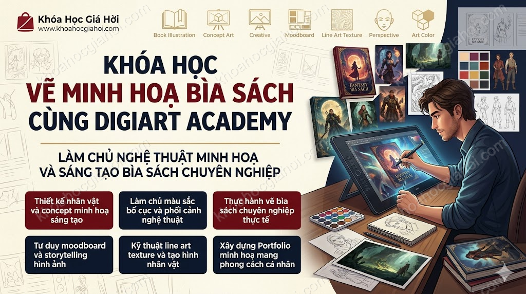 Khóa Học Vẽ Minh Hoạ Bìa Sách Cùng Digiart Academy