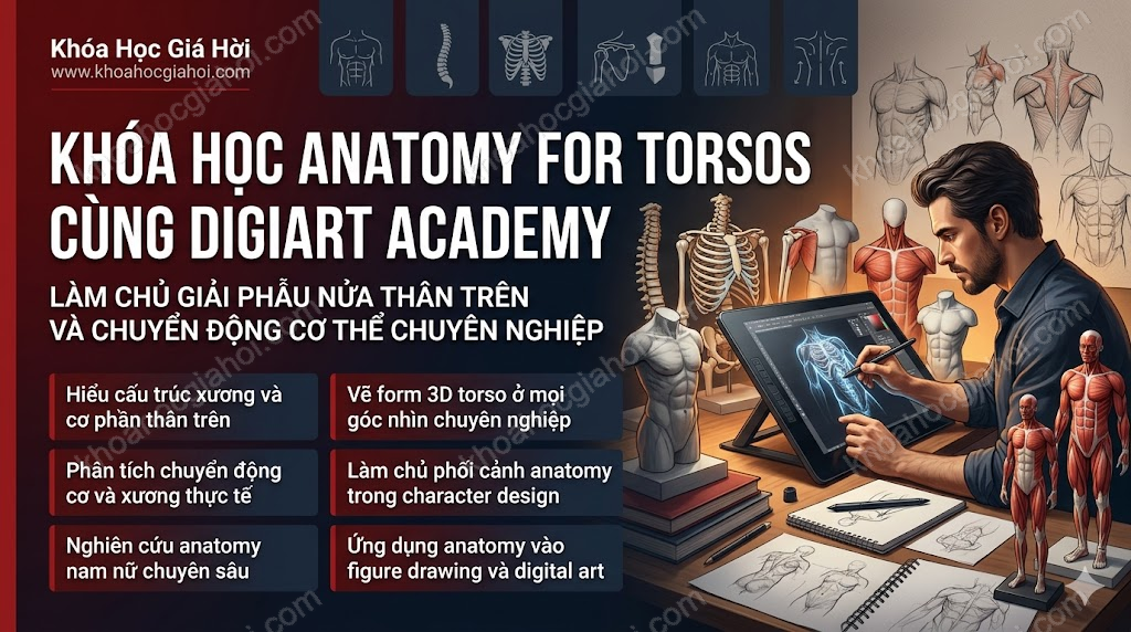 Khóa Học Anatomy For Torsos Cùng Digiart Academy