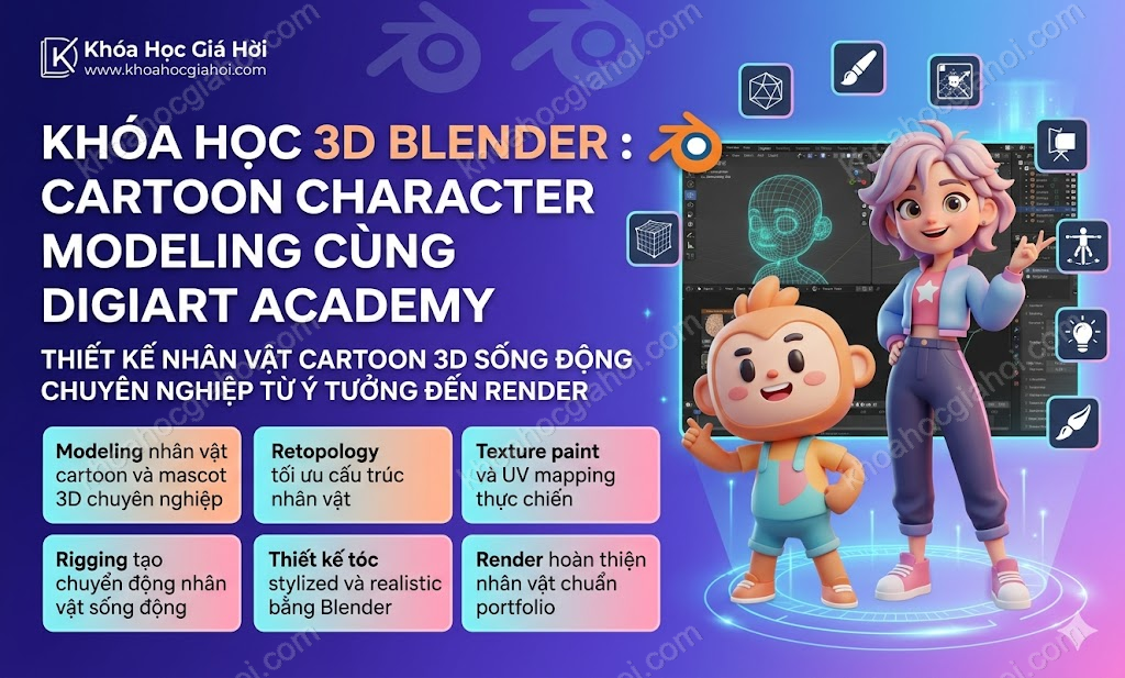 Khóa Học 3D Blender : Cartoon Character Modeling Cùng Digiart Academy