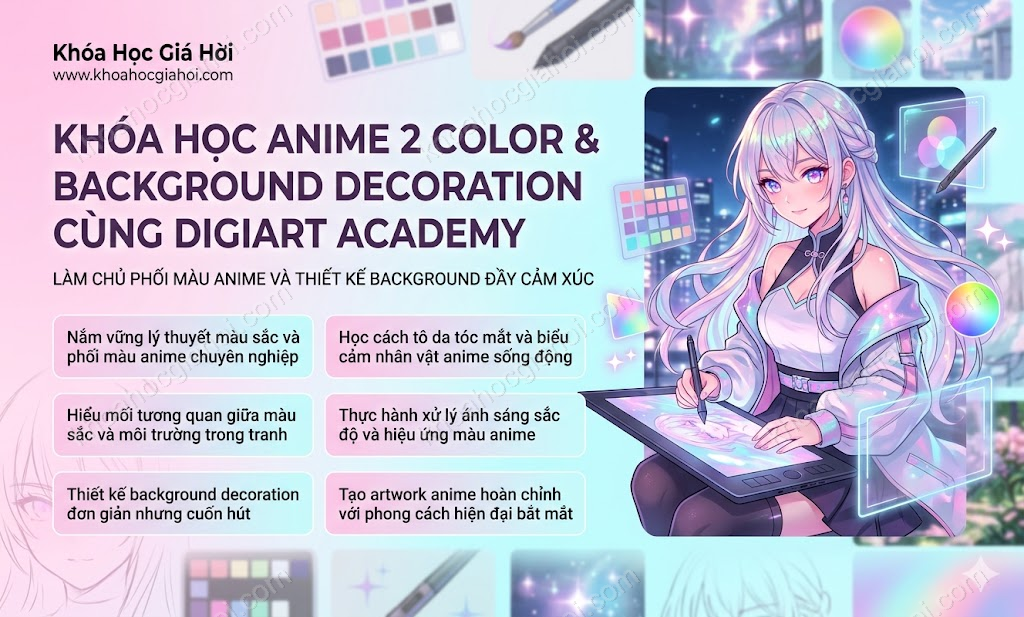 Khóa Học Anime 2: Color & Backgound Decoration Cùng Digiart Academy
