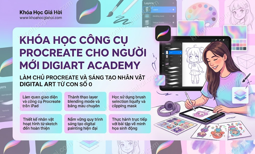 Khóa Học Công Cụ Procreate Cho Người Mới Digiart Academy