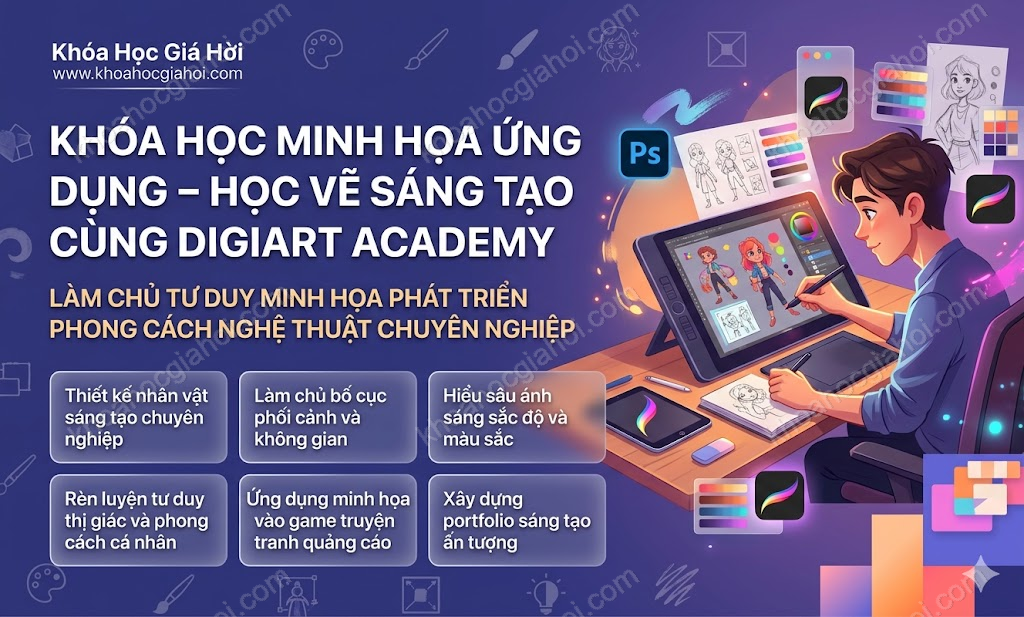 Khóa Học Minh Họa Ứng Dụng – Học Vẽ Sáng Tạo Cùng Digiart Academy