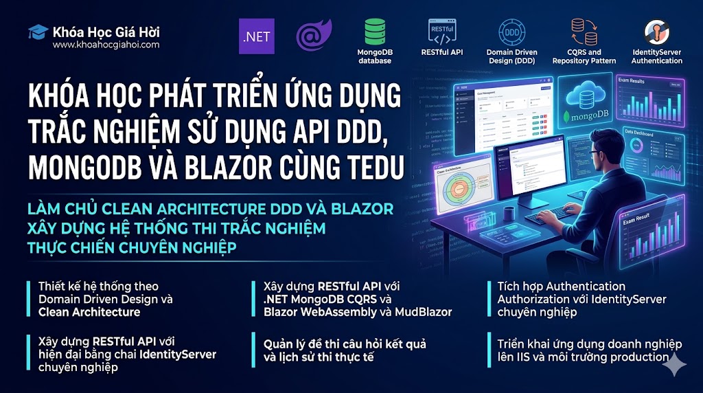 Khóa Học Phát Triển Ứng Dụng Trắc Nghiệm Sử Dụng Api Ddd, Mongodb Và Blazor Cùng Tedu