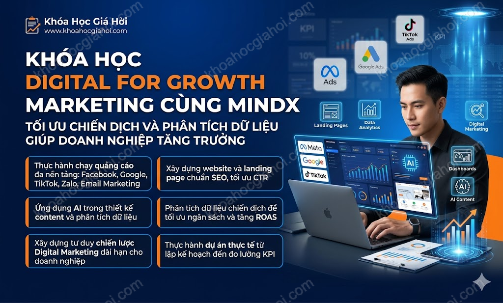 Khóa Học Digital For Growth Marketing Cùng MindX
