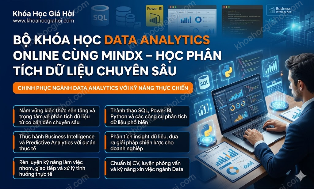 Bộ Khóa Học Data Analytics Online Cùng MindX – Học Phân Tích Dữ Liệu Chuyên Sâu