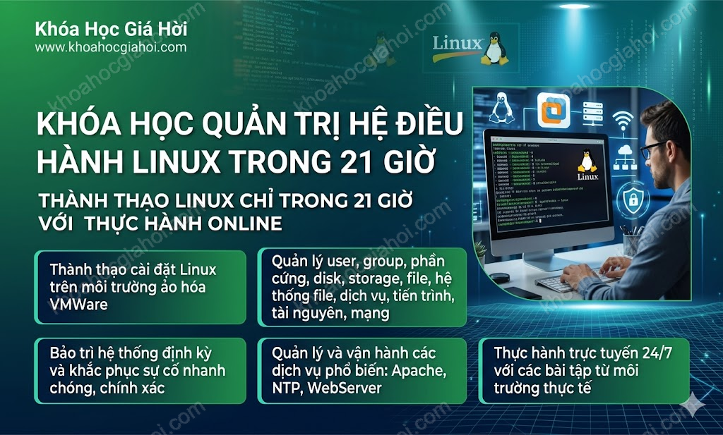 Khóa Học Quản Trị Hệ Điều Hành Linux Trong 21 Giờ