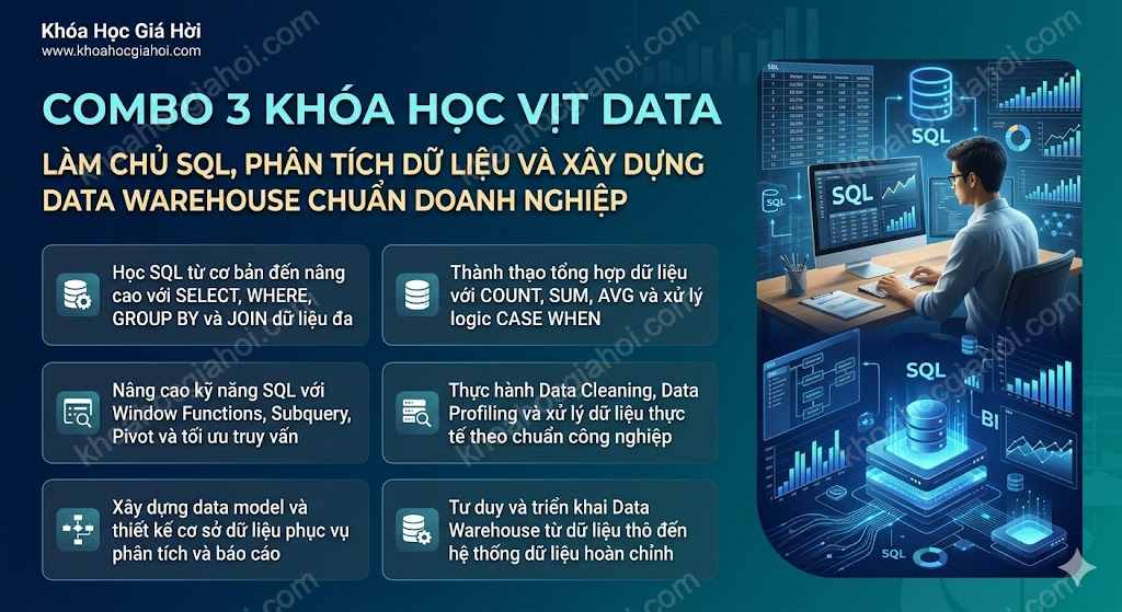 Combo 3 Khóa Học Vịt Data