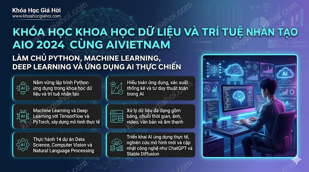 Khóa Học Khoa Học Dữ Liệu Và Trí Tuệ Nhân Tạo (AIO 2024) Cùng AIVIETNAM