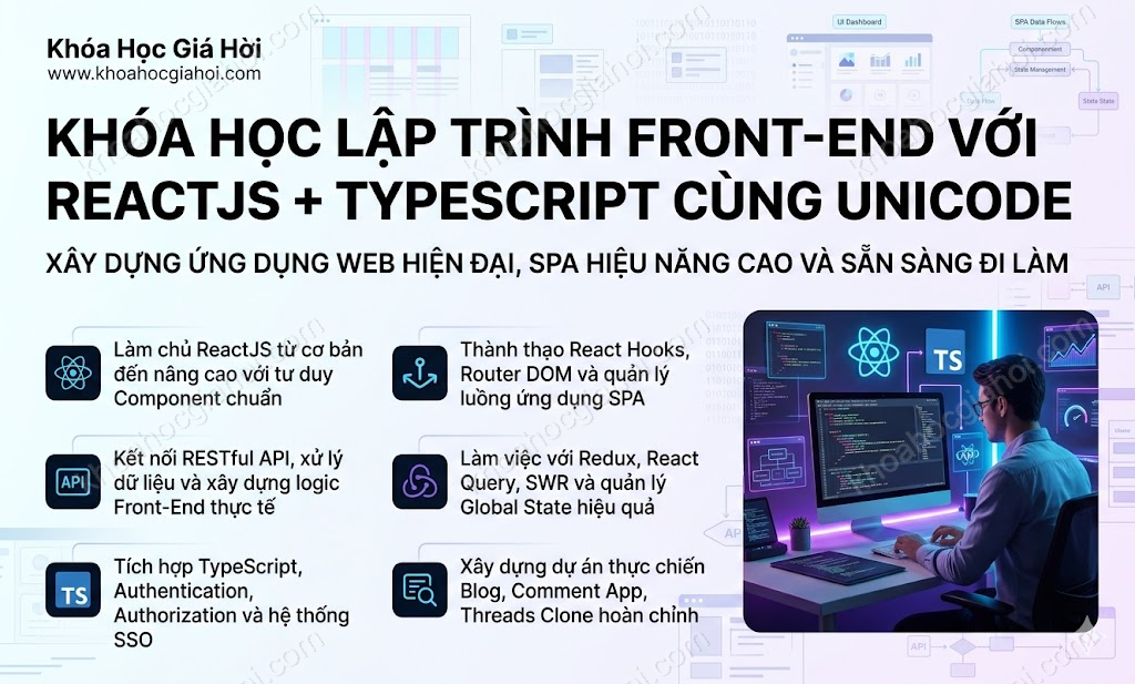 Khóa Học Lập Trình Front-End Với ReactJS + TypeScript Cùng Unicode
