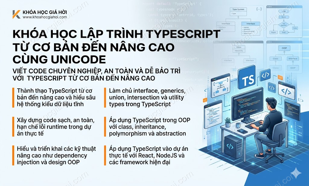 Khóa Học Lập Trình Typescript Từ Cơ Bản Đến Nâng Cao Cùng Unicode