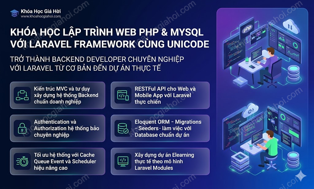 Khóa Học Lập Trình Web PHP & MySQL Với Laravel Framework Cùng Unicode