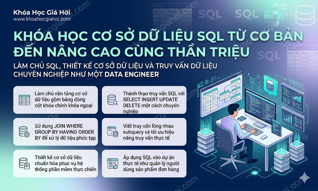 Khóa Học Cơ Sở Dữ Liệu Sql Từ Cơ Bản Đến Nâng Cao Cùng Thân Triệu