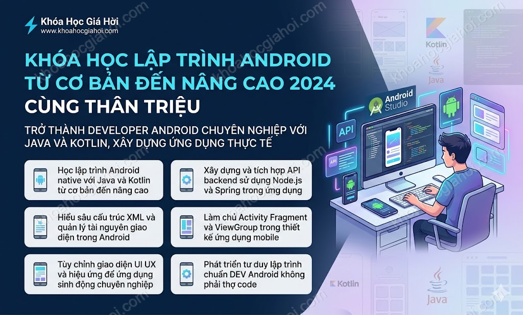 Khóa Học Lập Trình Android Từ Cơ Bản Đến Nâng Cao 2024 Cùng Thân Triệu