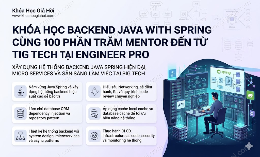 Khóa Học Backend Java With Spring Cùng 100% Mentor Đến Từ Big Tech Tại Engineer Pro