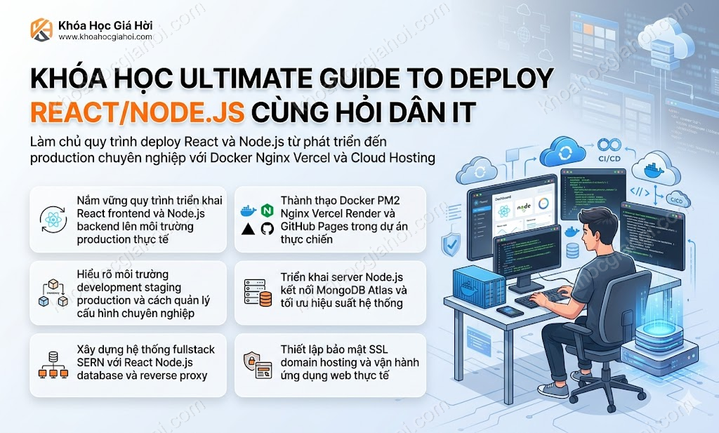 Khóa Học Ultimate Guide To Deploy React/Node.js Cùng Hỏi Dân IT