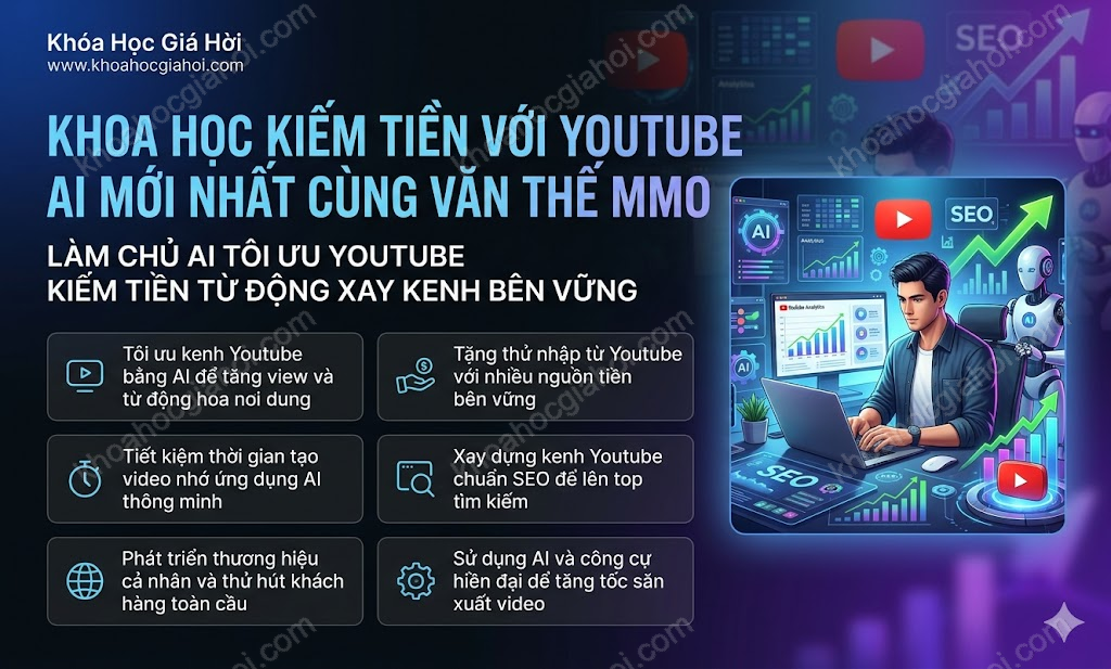 Khóa Học Kiếm Tiền Với Youtube AI Mới Nhất Cùng Văn Thế MMO