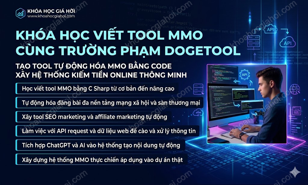 Khóa Học Viết Tool MMO Cùng Trường Phạm Dogetool