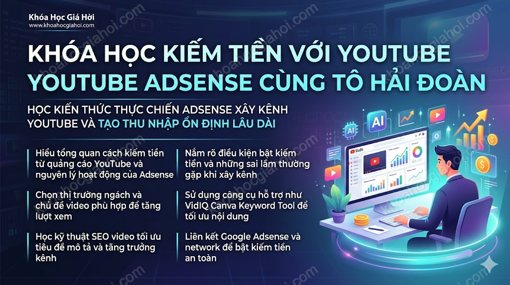 Khóa Học Kiếm Tiền Với Youtube (Youtube Adsense) Cùng Tô Hải Đoàn