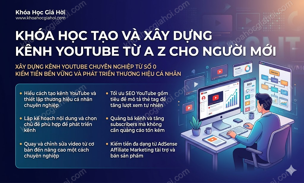 Khóa Học Tạo Và Xây Dựng Kênh Youtube Từ A - Z Cho Người Mới