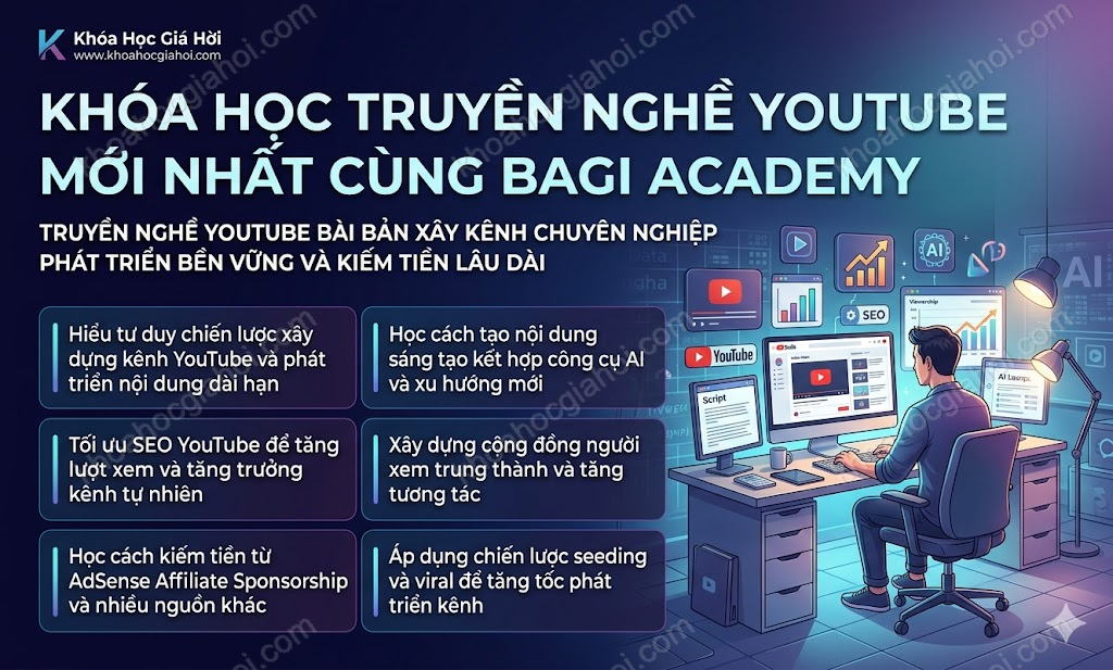 Khóa Học Truyền Nghề Youtube Mới Nhất Cùng Bagi Academy