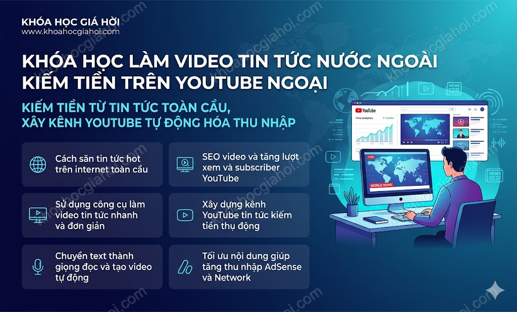 Khoá Học Làm Video Tin Tức Nước Ngoài Kiếm Tiền Trên Youtube Ngoại