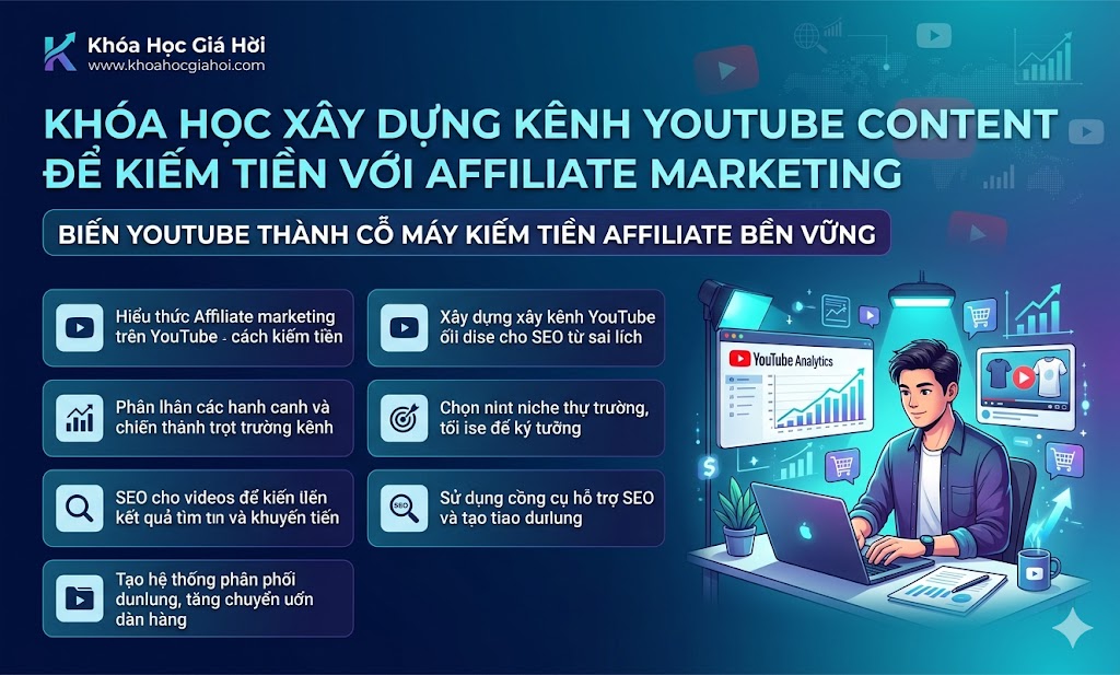 Khóa Học Xây Dựng Kênh Youtube Content Để Kiếm Tiền Với Affiliate Marketing