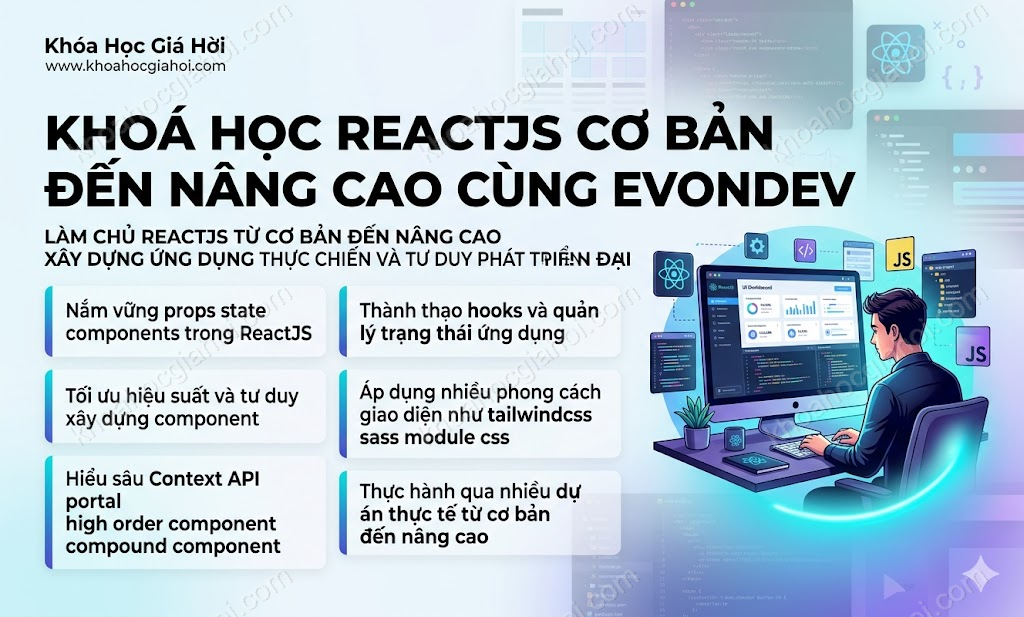 Khoá Học Reactjs Cơ Bản Đến Nâng Cao Cùng Evondev