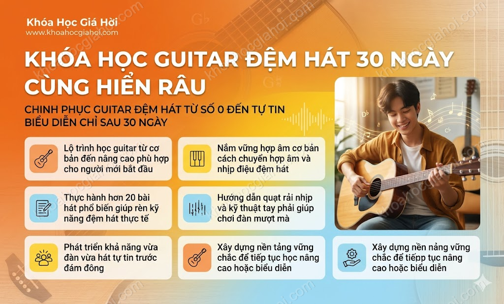 Khóa Học Guitar Đệm Hát 30 Ngày Cùng Hiển Râu