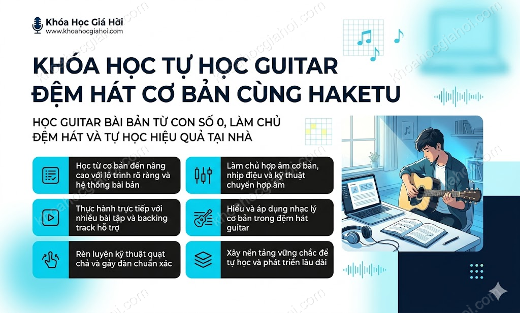 Khóa Học Tự Học Guitar Đệm Hát Cơ Bản Cùng Haketu